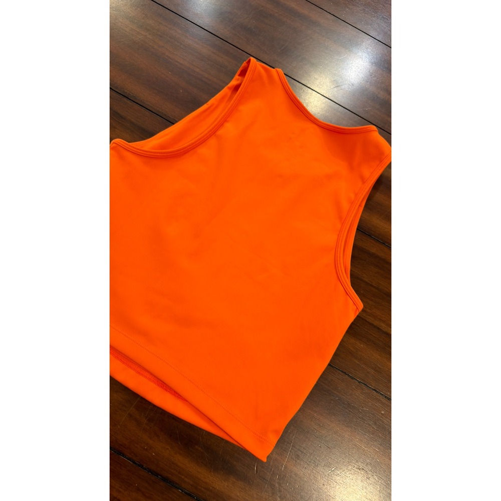 LSKD Womens Orange Activewear Cropped Tank Top WTNK01768 Size Medium - Picture 10 of 16
